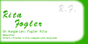 rita fogler business card